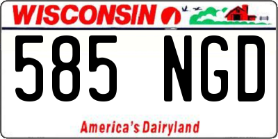 WI license plate 585NGD