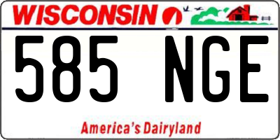 WI license plate 585NGE