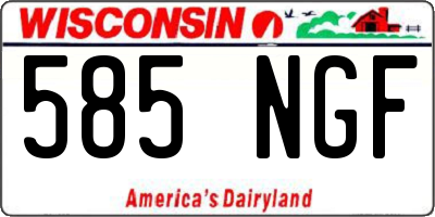 WI license plate 585NGF