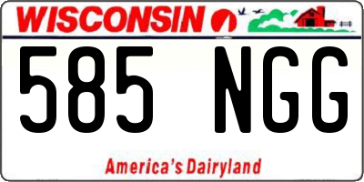 WI license plate 585NGG