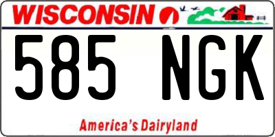 WI license plate 585NGK