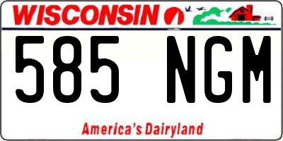 WI license plate 585NGM