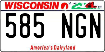 WI license plate 585NGN