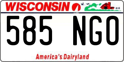 WI license plate 585NGO