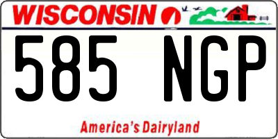WI license plate 585NGP