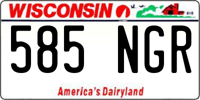 WI license plate 585NGR