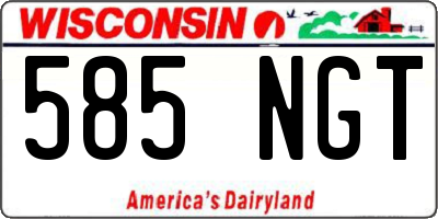 WI license plate 585NGT