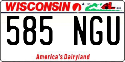 WI license plate 585NGU