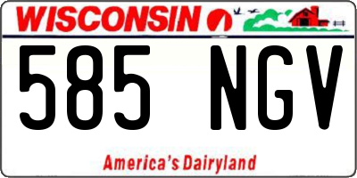 WI license plate 585NGV