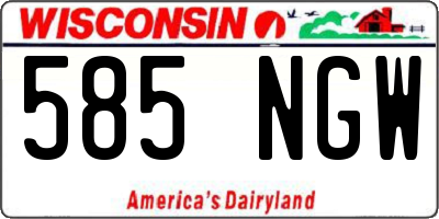 WI license plate 585NGW