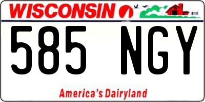 WI license plate 585NGY