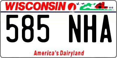 WI license plate 585NHA