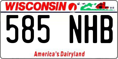 WI license plate 585NHB