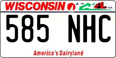 WI license plate 585NHC