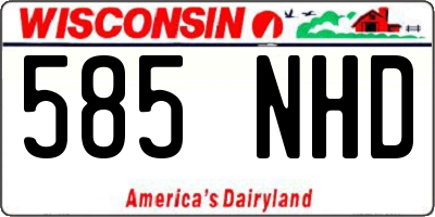 WI license plate 585NHD