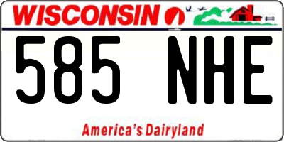 WI license plate 585NHE