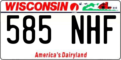 WI license plate 585NHF