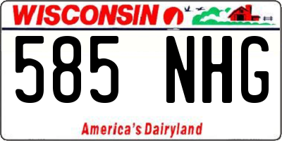 WI license plate 585NHG