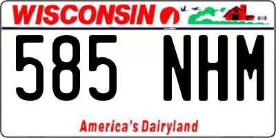 WI license plate 585NHM
