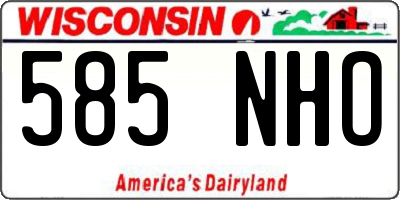 WI license plate 585NHO