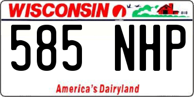 WI license plate 585NHP
