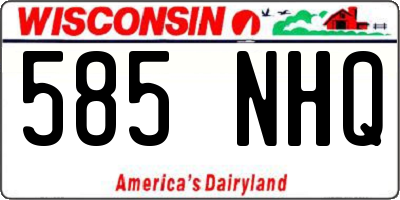 WI license plate 585NHQ