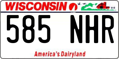 WI license plate 585NHR