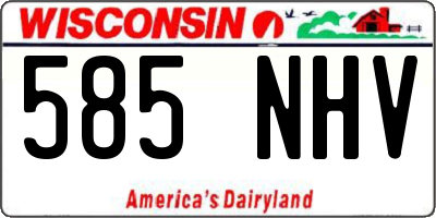 WI license plate 585NHV