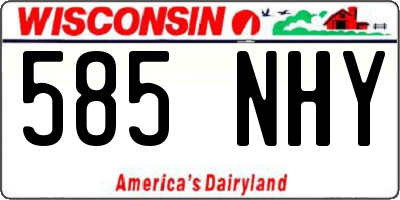 WI license plate 585NHY