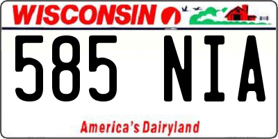 WI license plate 585NIA