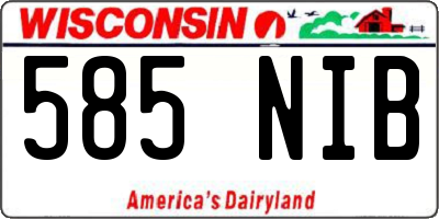 WI license plate 585NIB