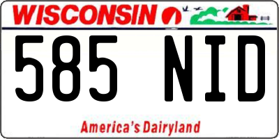 WI license plate 585NID