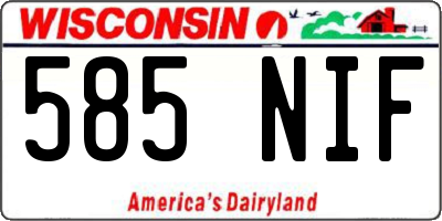 WI license plate 585NIF