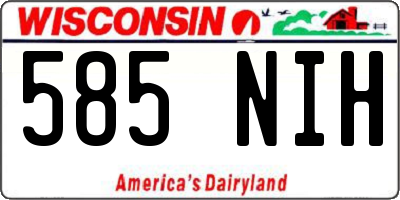 WI license plate 585NIH