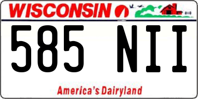 WI license plate 585NII