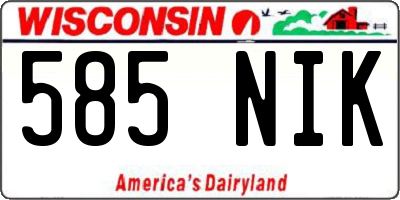 WI license plate 585NIK