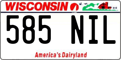WI license plate 585NIL