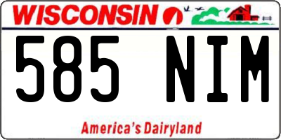 WI license plate 585NIM