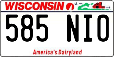 WI license plate 585NIO