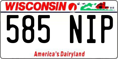WI license plate 585NIP