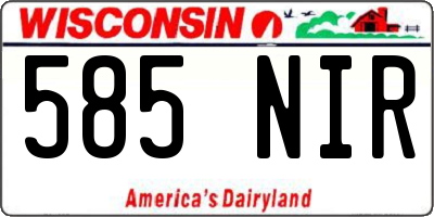 WI license plate 585NIR