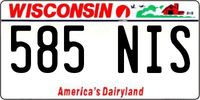 WI license plate 585NIS