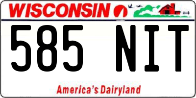 WI license plate 585NIT