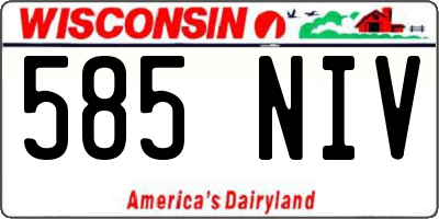 WI license plate 585NIV