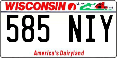 WI license plate 585NIY