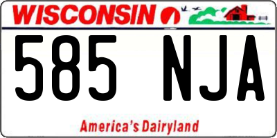 WI license plate 585NJA