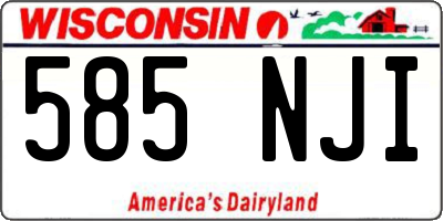 WI license plate 585NJI