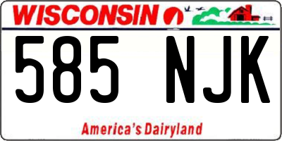 WI license plate 585NJK
