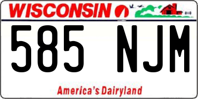 WI license plate 585NJM