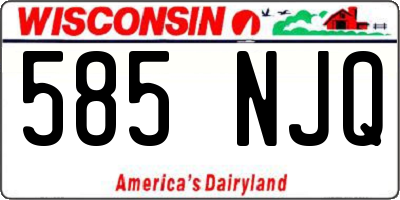 WI license plate 585NJQ